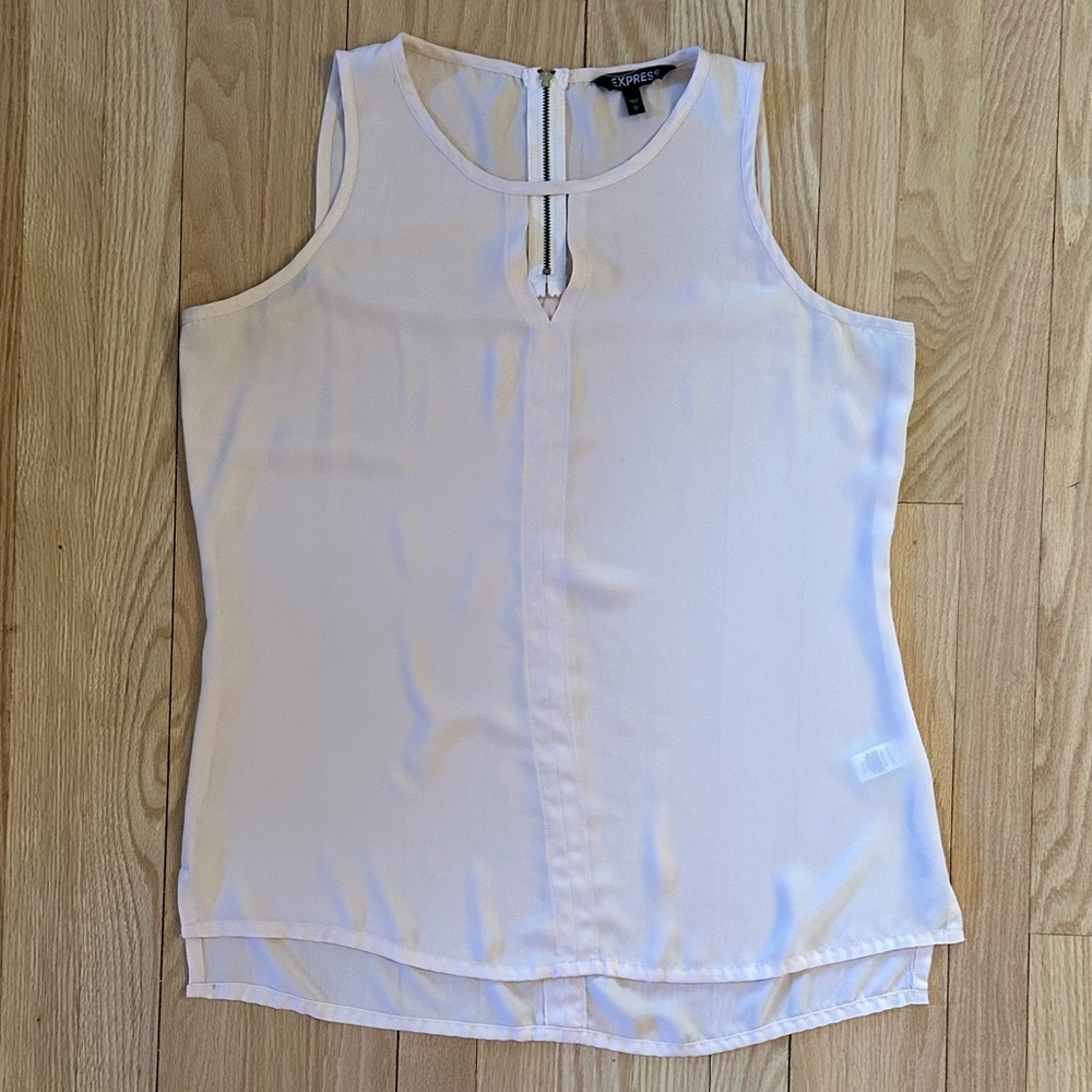 Express Sleeveless Punk/Blush Lightweight Blouse, Size L